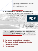 Civ 0433 - Aula 3 20191 - Introduo A Poltica e Ao Planejamento de Transportes PDF