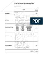 Scoring Sheet For The Nuclear Reaction Video Lesson