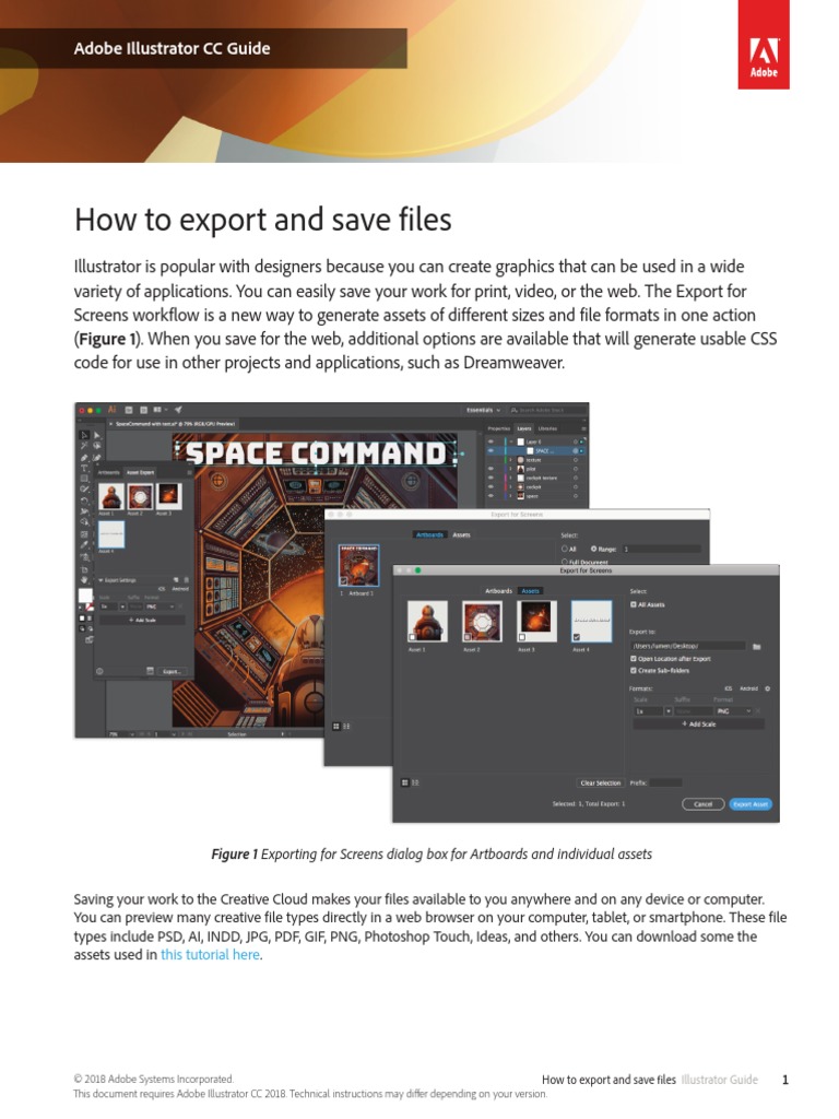AI How To Export and Save Files 2018 | PDF | Adobe Illustrator | Adobe ...