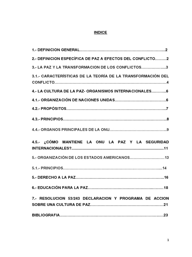 Cultura de Paz y Transformación de Conflictos | PDF | Conflicto ...