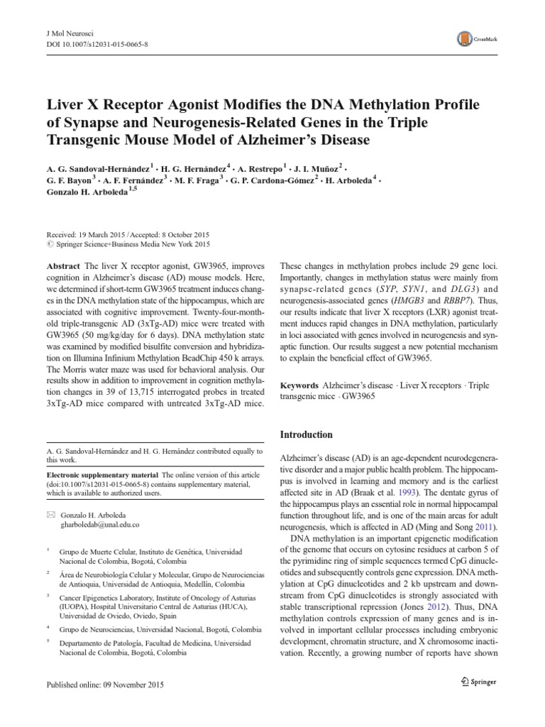 10.1007@s12031 015 0665 8 | PDF | Dna Methylation | Regulation Of Gene ...