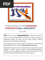 Public Notice of the Milwaukee Juneteenth Major Amendment
