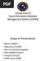 Intro To CIDMS PDF