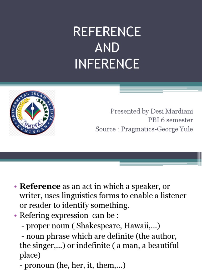 Understanding Reference in Pragmatics | PDF | Noun | Pronoun