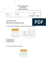 Evaluación Adición y Sustracción