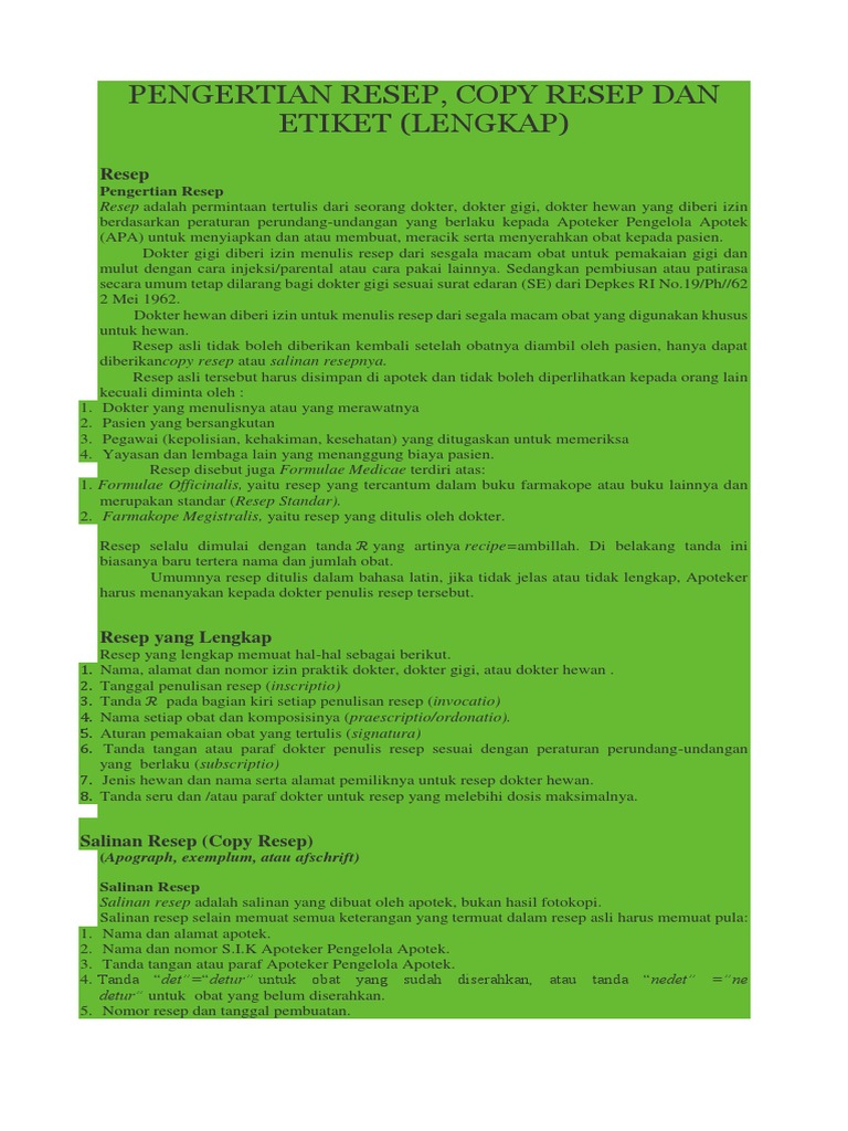 Contoh Copy Resep | PDF