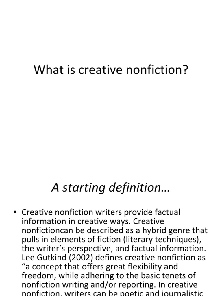 Creative Non Fiction, PDF, Creative Nonfiction