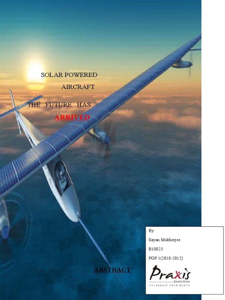 Solar Powered Aircraft Innovations | PDF | Nature | Vehicles