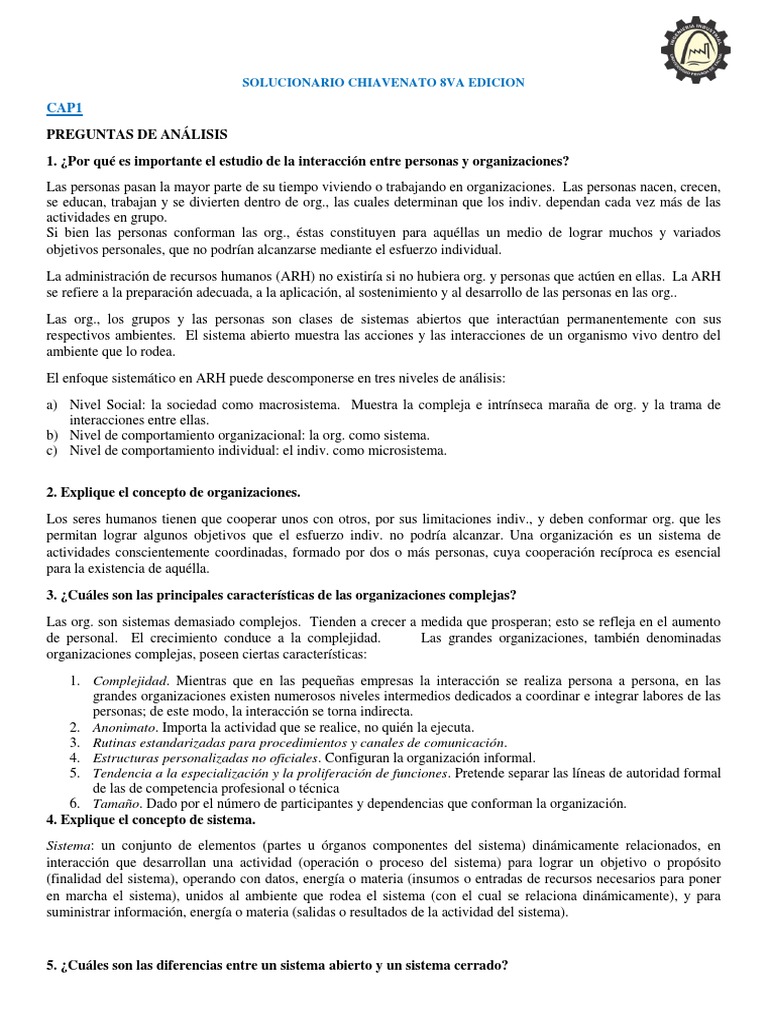 estafa lavabo Deambular Solucionario Chiavenato 8va Edicion | PDF | Gestión de recursos humanos |  Reclutamiento