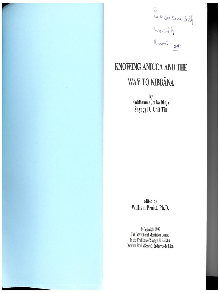 Knowing Anicca and The Way To Nibbana | PDF