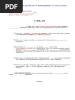 Affidavit of Damage To Warehouse