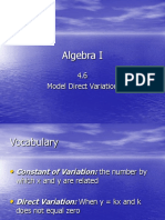 Algebra I: 4.6 Model Direct Variation