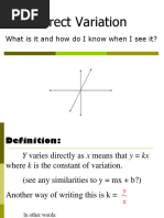 Direct Variation: Whatisitandhowdoiknowwheniseeit?