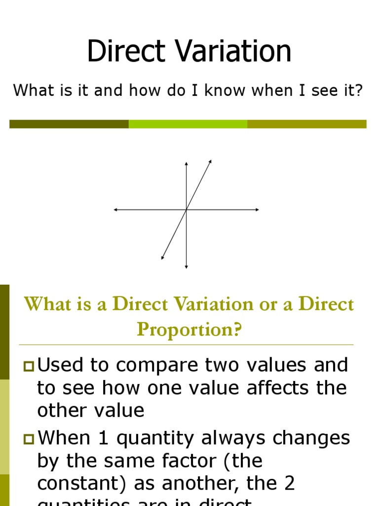 Understanding Direct Variation Concepts | PDF | Variable (Mathematics ...