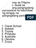 Pagsasanay Sa Filipino