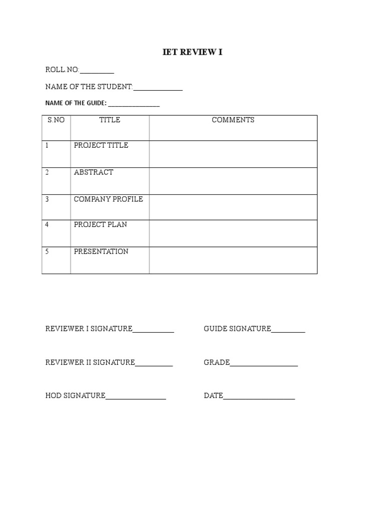 Iet Review I: NAME OF THE GUIDE | PDF