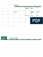 Monthly calendar schedule 2019-2020
