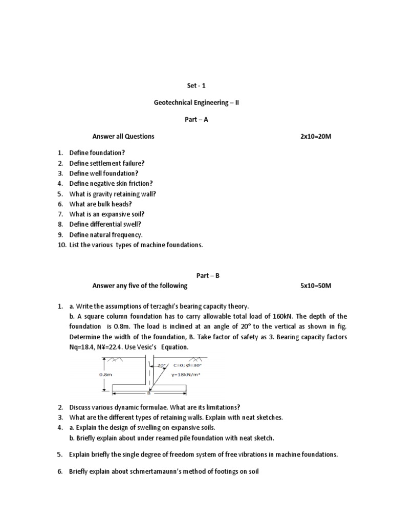 Geotechnical Engineering II Questions | PDF