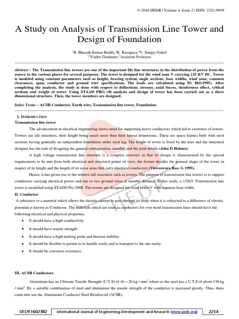 132 KV Tower Analysis PDF | PDF | Electric Power Transmission ...