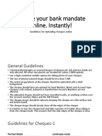 Update Your Bank Mandate Online. Instantly!: Guidelines For Uploading Cheques Online