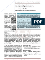 Effects of 5E Learning Cycle Model On Achievement in Social Science of STD 8