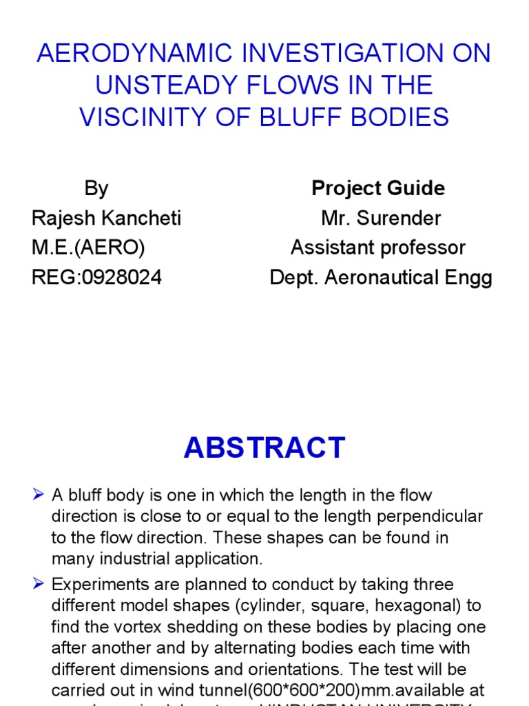 Unsteady Flow Analysis of Bluff Bodies | PDF