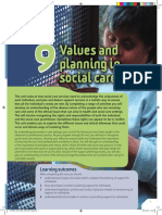 Values and Planning in Social Care: Learning Outcomes