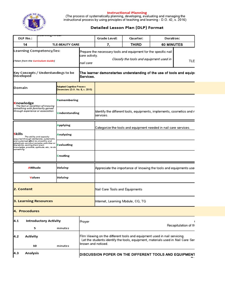 DLP 1451 PDF Lesson Plan Nail (Anatomy)