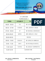 San Isidro National High School Class Schedule