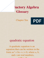 Introductory Algebra: Glossary