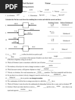 Motion and Forces Test Review With Answers