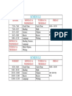 Schedule: Kinder Monday & Wednesday Tuesday & Thursday Friday