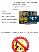 Safe Operation of Powered Industrial Trucks and Forklifts