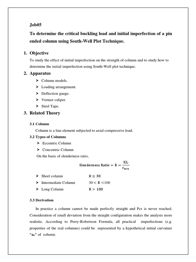 Southwell Plot Analysis of Column Buckling | PDF | Column | Buckling