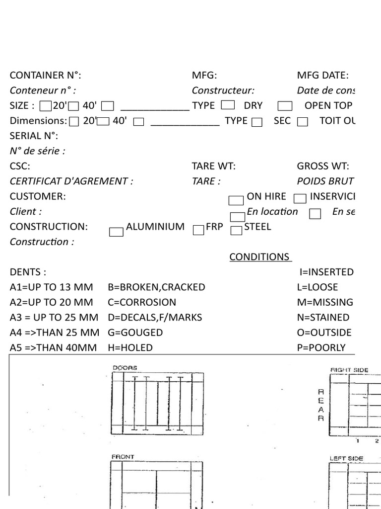 Container Inspection Report | PDF | Business | Home & Garden
