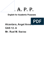 E. A. P. P.: Alcantara, Angel Anne T. GAS 12-A Mr. Ruel M. Ibańez