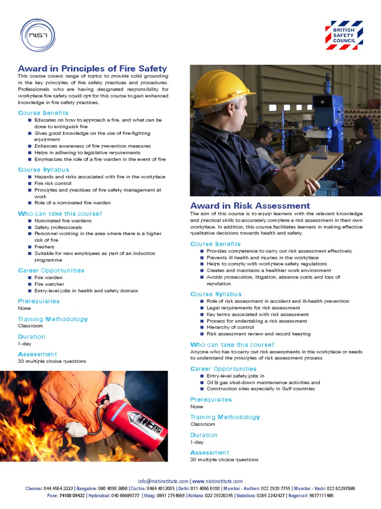 BSC Fire Safety PDF Occupational Safety And Health Safety