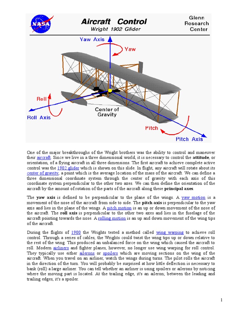 Aircraft Control - Wright 1907 2 | PDF | Flight Control Surfaces | Aileron