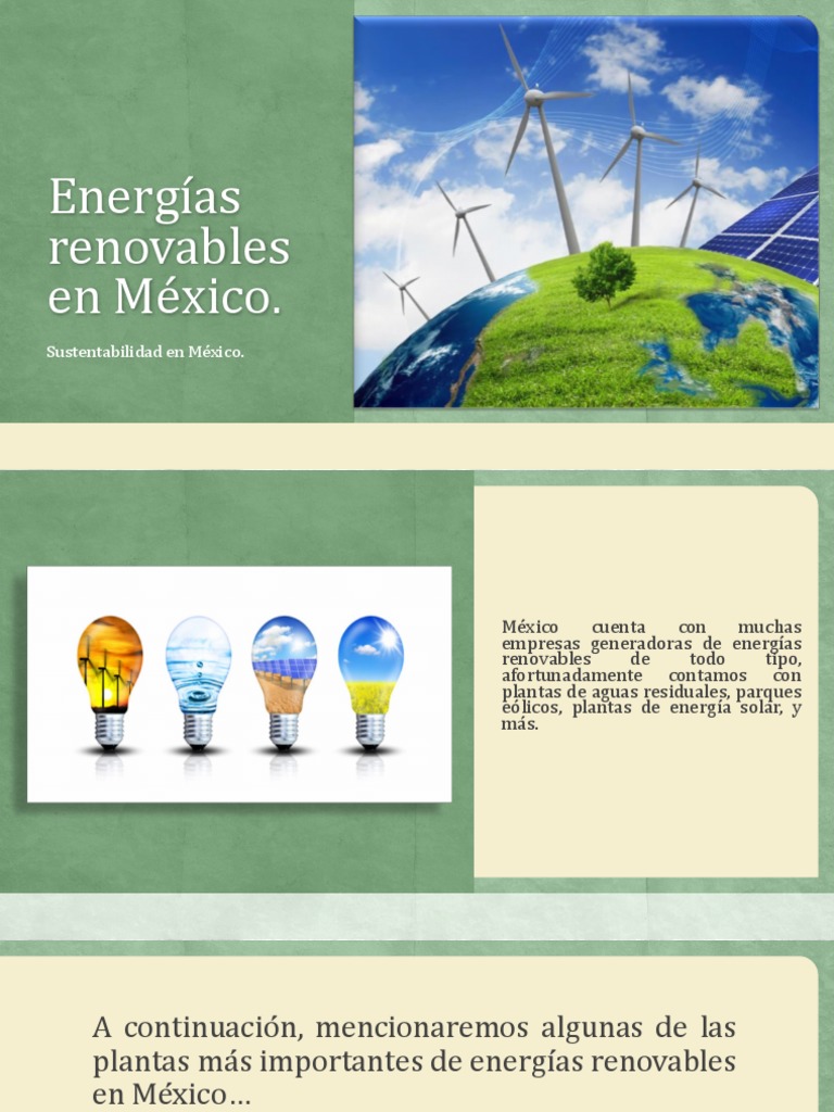 Energías Renovables en México: Tipos y Proyectos | PDF | Tecnología