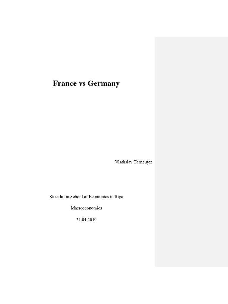 A Comparative Analysis of Economic Performance in France and Germany  PDF  Inflation 
