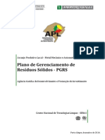 Plano de gerenciamento de resíduos do APL Metal Mecânico