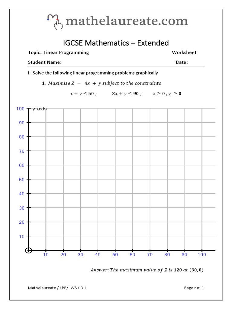 IGCSE Linear Programming Test Your Self PDF | PDF | Linear Programming ...