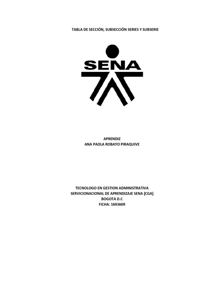 Seccion Subseccion Serie y Subserie PDF Economias Business