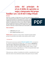 La Aplicación Del Principio de Oportunidad en El Delito de Agresión en Contra de Mujer e Integrantes Del Grupo Familiar