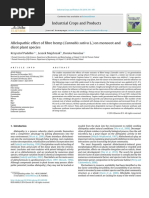 Allelopathic Effect of Fibre Hemp (Cannabis Sativa L.) On Monocot and Dicot Plant Species