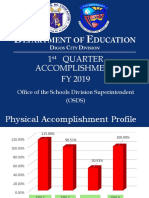 1 Quarter Accomplishment FY 2019: Office of The Schools Division Superintendent (OSDS)