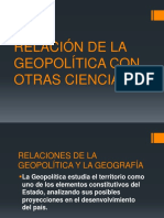 Relación de Geopolitica Con Otras Ciencias