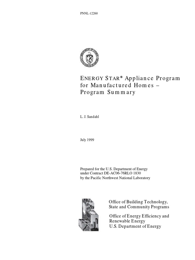 E S Appliance Program For Manufactured Homes - Program Summary | PDF ...