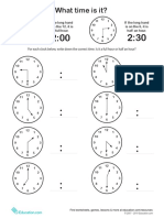What Time Is It?: For Each Clock Below, Write Down The Correct Time. Is It A Full Hour or Half An Hour?