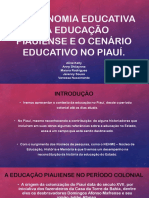 A Visionomia Educativa Da Educação Piauiense e o Cenário Educativo Do Piauí